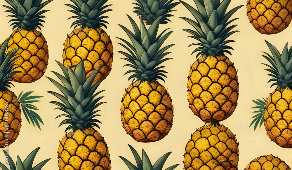 seamless pattern with pineapple seamless pattern with pineapple