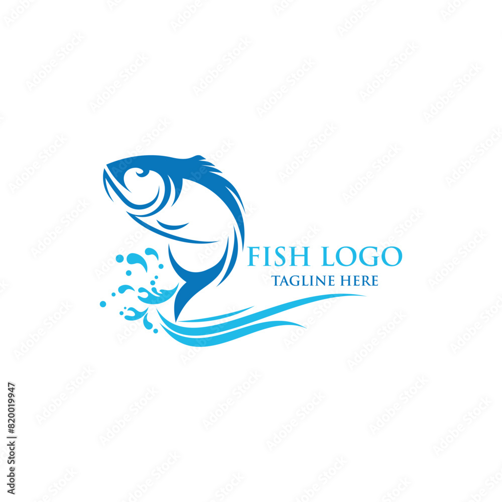 Obraz premium Vector fish logo design template vector illustration with creative idea