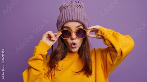 Young Woman in Stylish Outfit