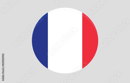 Simple vector button flag - France flag