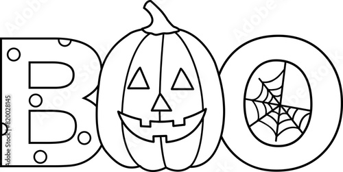 Halloween BOO outline vector