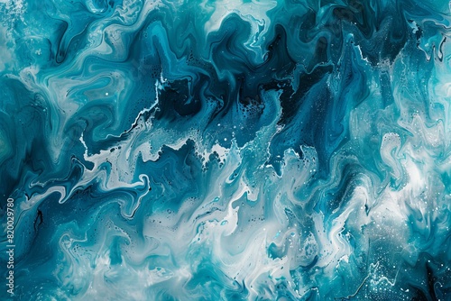 Ice blue abstract paint art seamless wallpaper