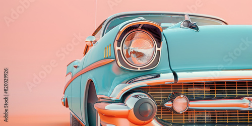 A blue car with a yellow license plate