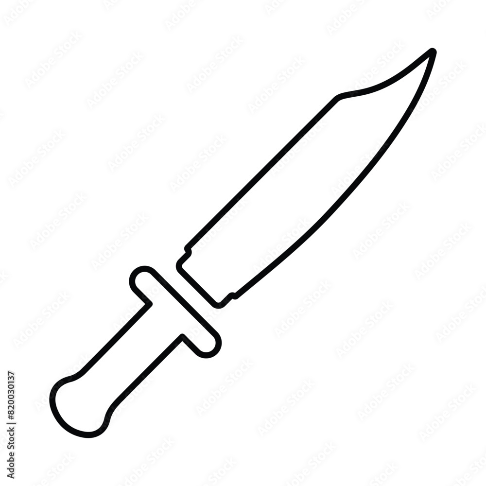 Knife Weapon Icon Line Vector graphics