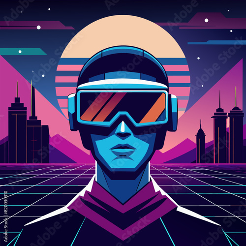 Futuristic Virtual Reality Headset, VR, Cyber