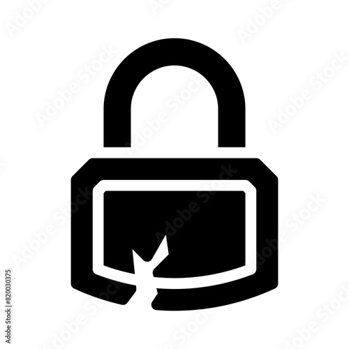 broken padlock glyph icon
