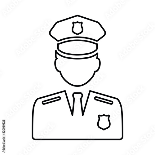Police Officer Icon Line Vector graphics