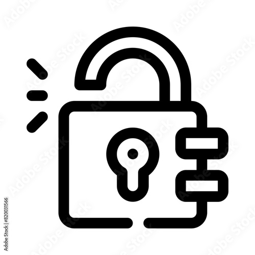 unlock line icon