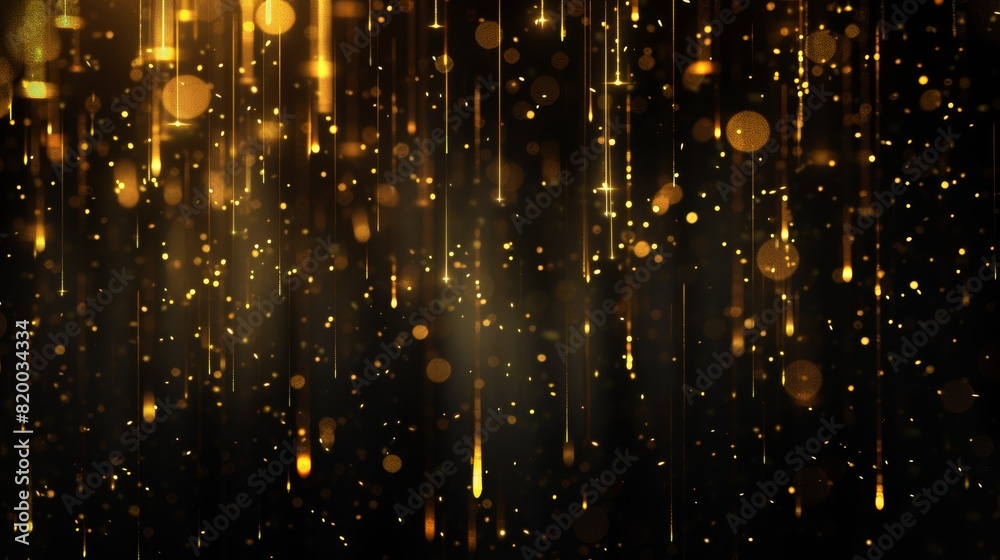 Golden Sparks Raining Against a Deep Black Background Golden Sparks Raining Against a Deep Black Background