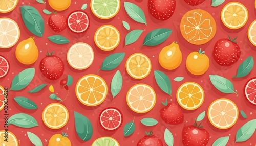 high-quality pattern or graphics that relate to fresh ingredients  restaurants  or the food industry with red bg 