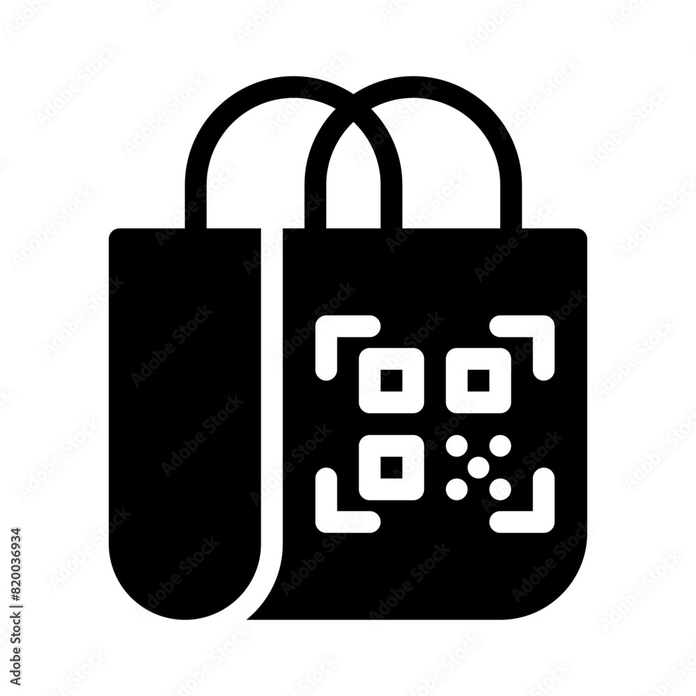 Obraz premium qr code glyph icon
