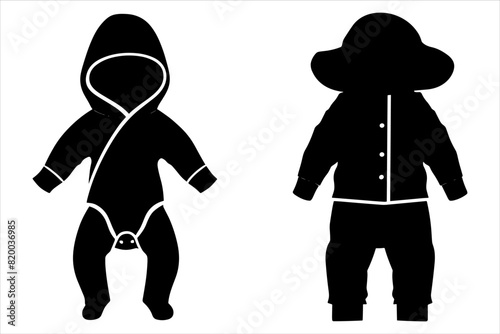Baby Clothing And Accessories Icon Silhouette Bundle