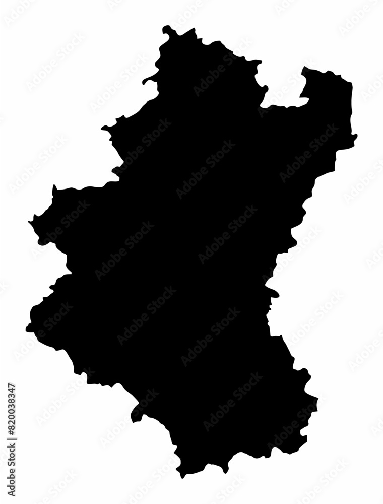 Luxembourg Province, silhouette map isolated on white background, Belgium