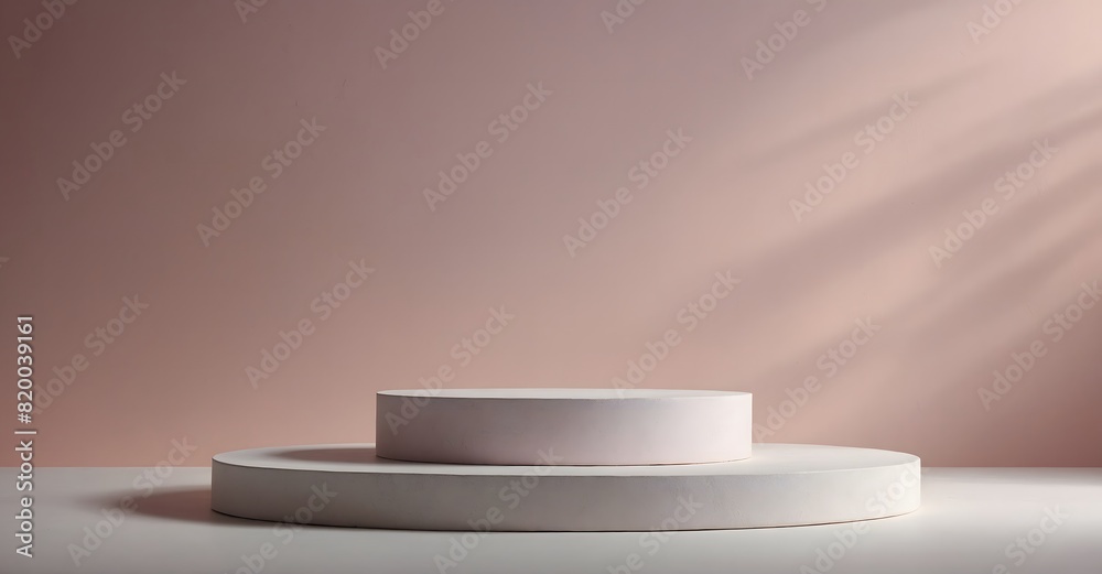 Fototapeta premium empty podium on pink background for design or product display, presentation. 3D rendering