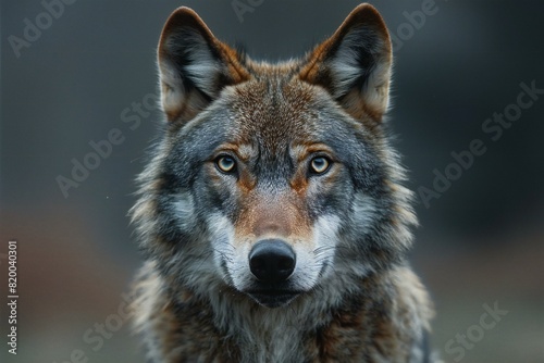 Grey wolf in gray background image   high quality  high resolution