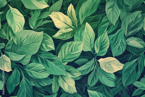 Seamless green leaf pattern for nature-themed designs
