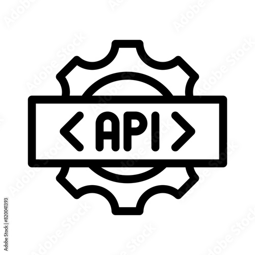 technology integration line icon