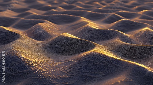 Windblown sand forming patterns  twilight light  closeup  natural and intricate