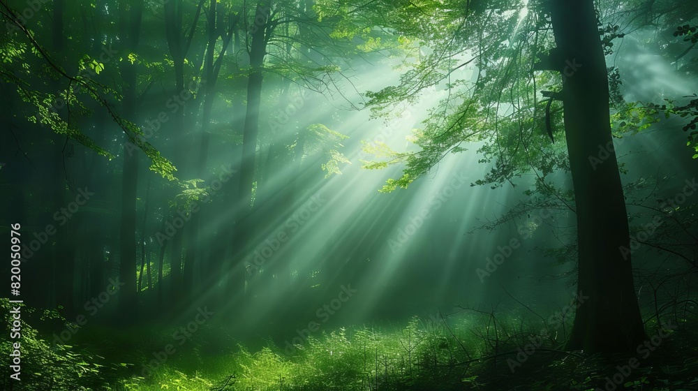 enchanting dark forest with ethereal fog and sunbeams atmospheric landscape enchanting dark forest with ethereal fog and sunbeams atmospheric landscape