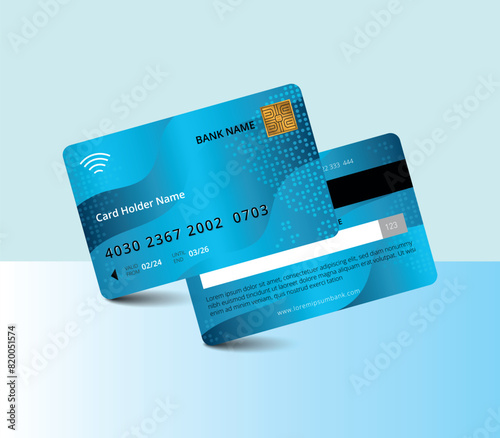 ATM cards red color theme isolated on white background