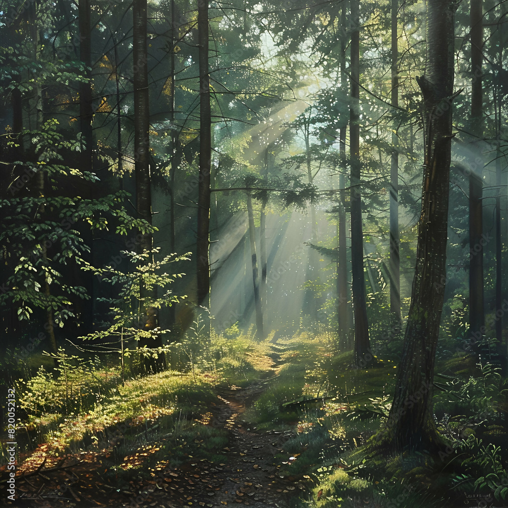 Obraz premium morning in the forest