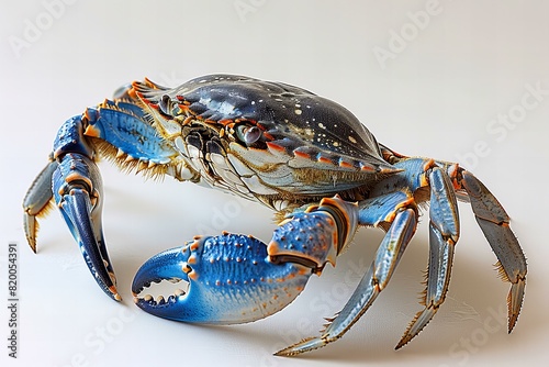 Blue crab isolated on a white background  high quality  high resolution
