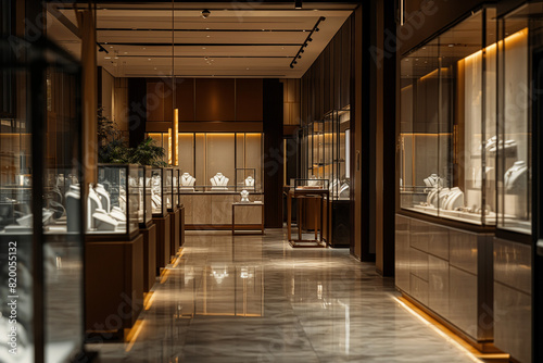 high-end jewelry store with secure displays photo