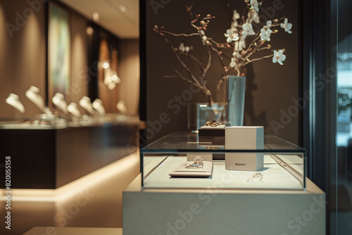 high-end jewelry store with secure displays photo
