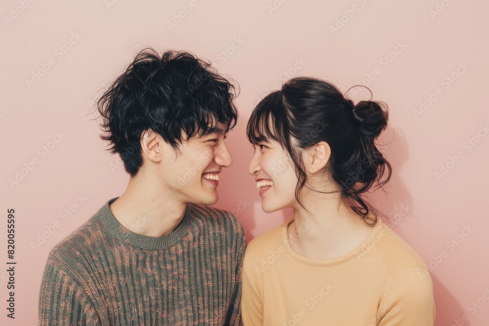 見つめ合う日本人のカップル・夫婦(ハート・バレンタイン・結婚・記念日・愛・ラブ・幸せ) 見つめ合う日本人のカップル・夫婦(ハート・バレンタイン・結婚・記念日・愛・ラブ・幸せ)