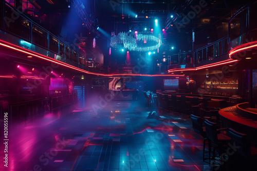 nightclub with vibrant LED lighting