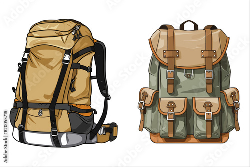 Mountain Hiking Backpack Vector Bndle, Advanture Hiking Backpack vector, Camping Tourist Back Pack Silhouette
