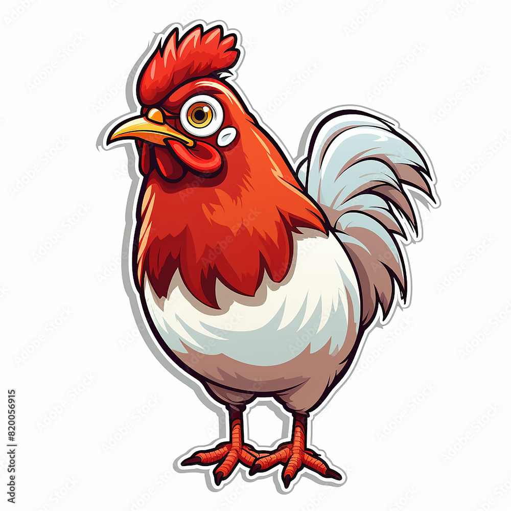 Fototapeta premium rooster isolated on white background