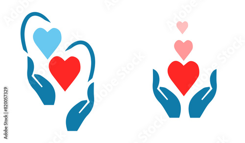 Core Values solid icon set. graphic glyph style pictogram package isolated con fondo trasparente isolato cuore religione rosso con mani intorno al cuore photo