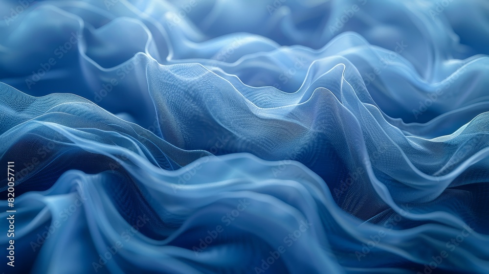 Obraz premium Dynamic Blue Wave Patterns Abstract Background
