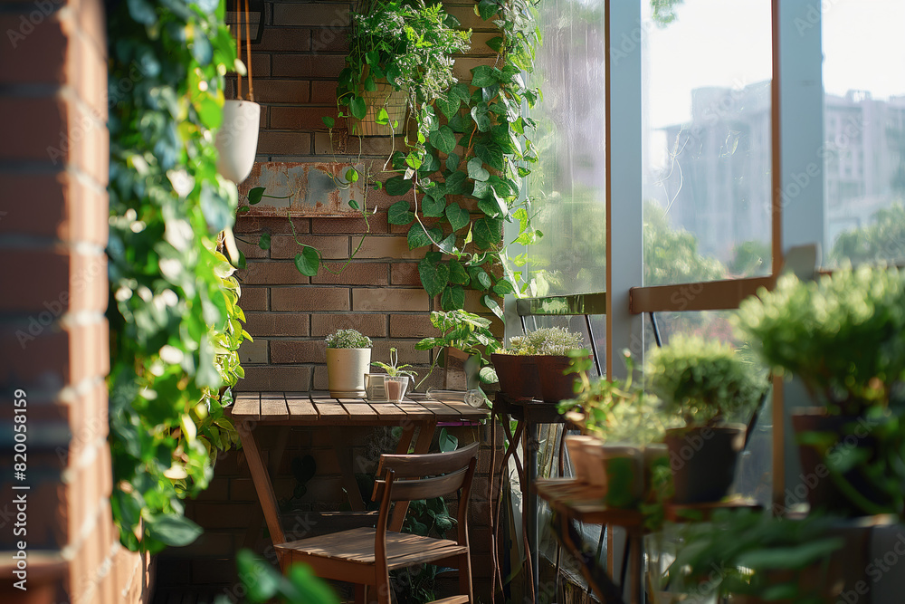 compact urban balcony turned into a green oasis