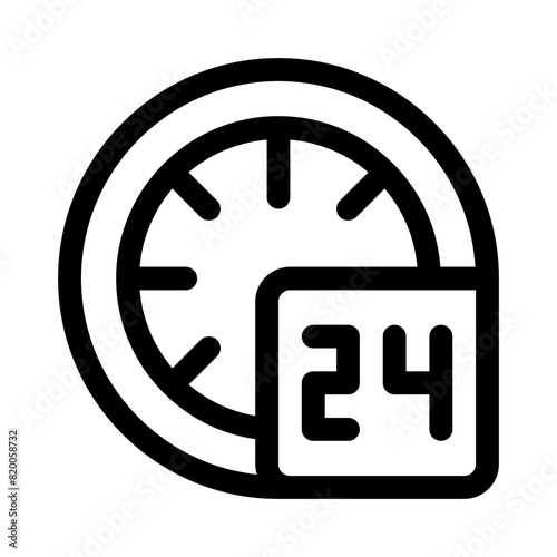 twenty four hours line icon