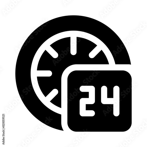 twenty four hours glyph icon