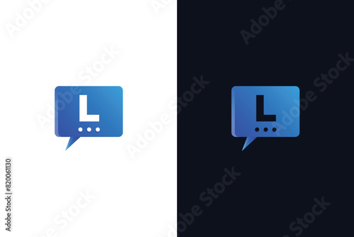 L CHAT LOGO, Letter L CHAT LOGO, logo design, message logo, Communication logo