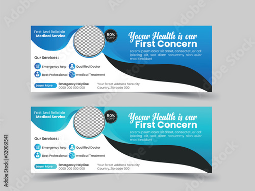Bundle Medical Healthcare, Web Banner Cover Design, Template Design For Social Media Posts Set.
