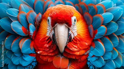 Close-up photo of a colorful parrot. photo