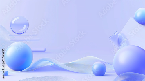 Abstract Background, Geometrical Shapes, Purple, Blue, 3D