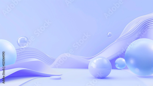 Abstract Background, Geometrical Shapes, Purple, Blue, 3D