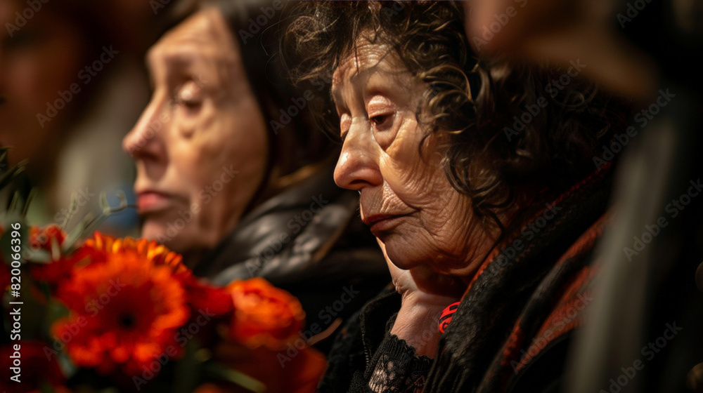 old lady are sad in the funeral ceremony old lady are sad in the funeral ceremony