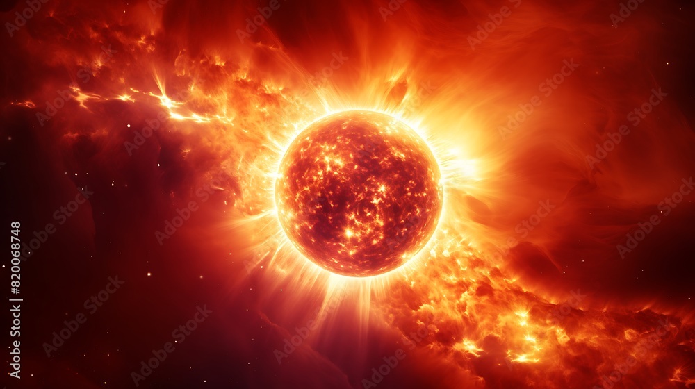 A spellbinding celestial phenomenon, a massive solar flare erupting from the surface of a distant star, background A spellbinding celestial phenomenon, a massive solar flare erupting from the surface of a distant star, background
