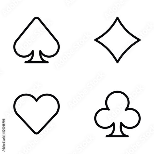 Card Game Icon Line Vector graphics