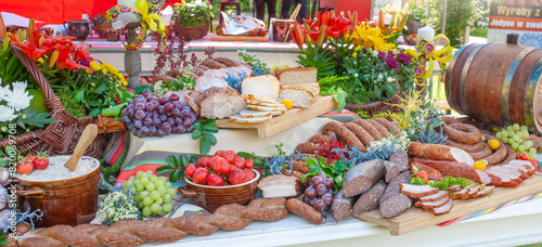 sweets and food in a market  photo