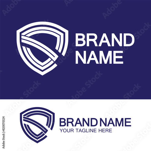 CS Logo or SC Logo. Creative letter CS or SC monogram logo shield  shape.