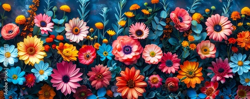 Brightly colored images adorned with intricate floral patterns.
