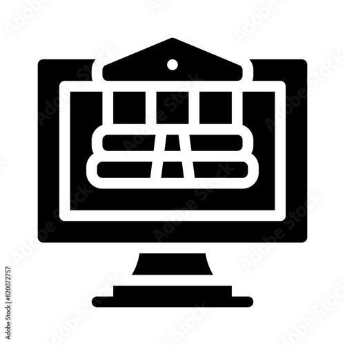 internet banking glyph icon