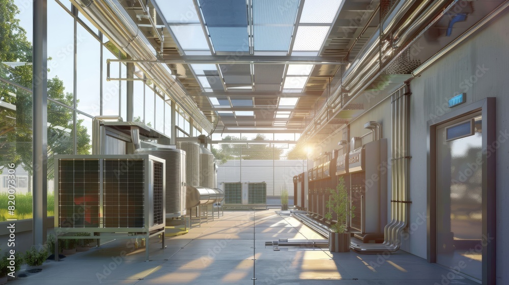 Illustration,  energy-efficient HVAC systems for sustainable buildings